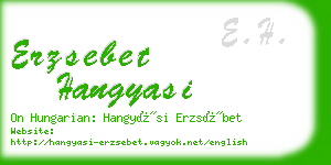 erzsebet hangyasi business card